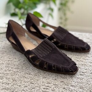 NEW Bird of Flight GAMMA D'ORSAY Dark Brown Suede Cutout Heels Women 9 ANTHRO